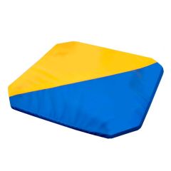 Мат гимнастический 1,3x1,3x0,05м складной скошенные углы цв.синий-желтый в Нижнем Тагиле - nizhniy-tagil.mebel24.online | фото 1