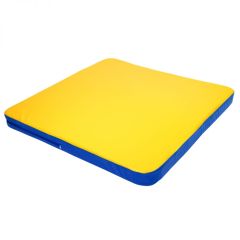 Мат гимнастический 1,36х1,36х0,08м складной закругленные углы цв. синий-желтый (для ДСК Игрунок) в Нижнем Тагиле - nizhniy-tagil.mebel24.online | фото 1