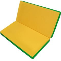 Мат гимнастический 1х1х0,08м складной цв. зеленый-желтый в Нижнем Тагиле - nizhniy-tagil.mebel24.online | фото 1