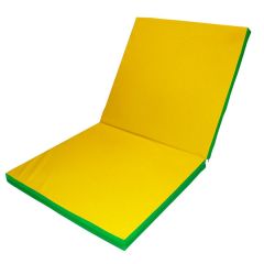 Мат гимнастический 2х1х0,08м складной цв. зеленый-желтый в Нижнем Тагиле - nizhniy-tagil.mebel24.online | фото 1