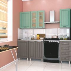 Модульная кухня Луксор серый-бирюза в Нижнем Тагиле - nizhniy-tagil.mebel24.online | фото