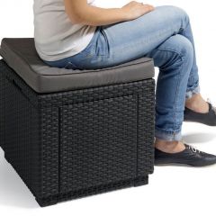Пуфик Куб с подушкой (Cube with cushion) графит - прохладный серый в Нижнем Тагиле - nizhniy-tagil.mebel24.online | фото 2