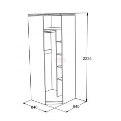 Шкаф 1-но дверный угловой Ольга-13 (840*840) в Нижнем Тагиле - nizhniy-tagil.mebel24.online | фото 2