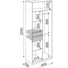 Шкаф 2 двери Глэдис М22 (ЯШС/Белый) в Нижнем Тагиле - nizhniy-tagil.mebel24.online | фото 3