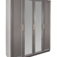 Шкаф 4-х ств с зеркалами Мокко (серый камень) в Нижнем Тагиле - nizhniy-tagil.mebel24.online | фото