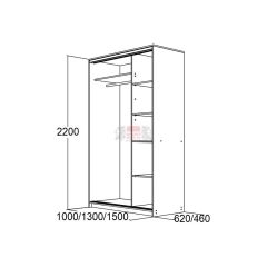 МИРАЖ 10.2 (620) Шкаф для платья и белья в Нижнем Тагиле - nizhniy-tagil.mebel24.online | фото 2