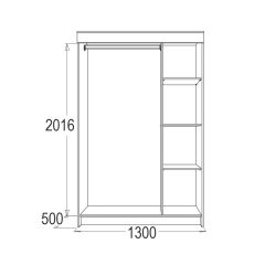 МИРАЖ 11 (1300) Шкаф для платья и белья в Нижнем Тагиле - nizhniy-tagil.mebel24.online | фото 2