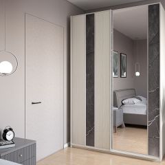 Шкаф-купе 1300 серии SILVER S4+S3Z+B2+PL1 (2 ящика+1 штанга) профиль «Серебро» в Нижнем Тагиле - nizhniy-tagil.mebel24.online | фото