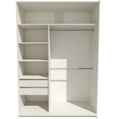 Шкаф-купе 1400 серии SOFT D6+D6+B2+PL3 (2 ящика+2штанги) профиль «Капучино» в Нижнем Тагиле - nizhniy-tagil.mebel24.online | фото 3