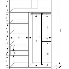 Шкаф-купе 1400 серии SOFT D8+D2+B2+PL4 (2 ящика+F обр.штанга) профиль «Графит» в Нижнем Тагиле - nizhniy-tagil.mebel24.online | фото 3