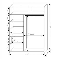 Шкаф-купе 1500 серии NEW CLASSIC K3+K3+B2+PL1 (2 ящика+1 штанга) профиль «Капучино» в Нижнем Тагиле - nizhniy-tagil.mebel24.online | фото 3