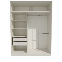 Шкаф-купе 1500 серии NEW CLASSIC K4+K4+B2+PL4 (2 ящика+F обр. штанга) профиль «Капучино» в Нижнем Тагиле - nizhniy-tagil.mebel24.online | фото 2