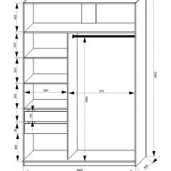 Шкаф-купе 1600 серии SOFT D1+D3+B2+PL1 (2 ящика+1штанга) профиль «Графит» в Нижнем Тагиле - nizhniy-tagil.mebel24.online | фото 4