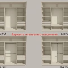 Шкаф-купе 2100 серии SOFT D2+D7+D3+B22+PL2 (по 2 ящика лев/прав+1штанга+1полка) профиль «Графит» в Нижнем Тагиле - nizhniy-tagil.mebel24.online | фото 6