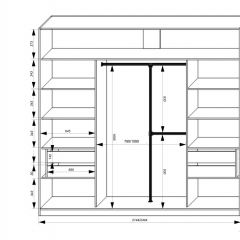 Шкаф-купе 2150 серии NEW CLASSIC K4+K4+K4+B22+PL4(по 2 ящика лев/прав+F обр.штанга) профиль «Капучино» в Нижнем Тагиле - nizhniy-tagil.mebel24.online | фото 3