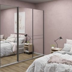 Шкаф-купе 2400 серии SOFT D4+D4+D4+B22+PL1 (по 2 ящика лев/прав+1штанга) профиль «Графит» в Нижнем Тагиле - nizhniy-tagil.mebel24.online | фото
