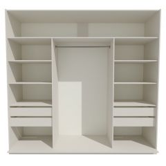 Шкаф-купе 2400 серии SOFT D4+D4+D4+B22+PL1 (по 2 ящика лев/прав+1штанга) профиль «Графит» в Нижнем Тагиле - nizhniy-tagil.mebel24.online | фото 2