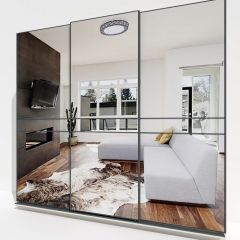 Шкаф-купе 2400 серии SOFT D4+D4+D4+B22+PL1 (по 2 ящика лев/прав+1штанга) профиль «Графит» в Нижнем Тагиле - nizhniy-tagil.mebel24.online | фото 4