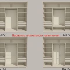 Шкаф-купе 2400 серии SOFT D4+D4+D4+B22+PL1 (по 2 ящика лев/прав+1штанга) профиль «Графит» в Нижнем Тагиле - nizhniy-tagil.mebel24.online | фото 5
