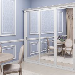 Шкаф-купе 2450 серии NEW CLASSIC K1+K1+K1+B22+PL4 (по 2 ящика лев/прав+F обр.штанга) профиль «Капучино» в Нижнем Тагиле - nizhniy-tagil.mebel24.online | фото