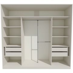 Шкаф-купе 2450 серии NEW CLASSIC K1+K1+K1+B22+PL4 (по 2 ящика лев/прав+F обр.штанга) профиль «Капучино» в Нижнем Тагиле - nizhniy-tagil.mebel24.online | фото 2