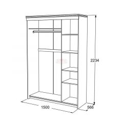 Шкаф-купе 3-х дверный Ольга-13 (1500) в Нижнем Тагиле - nizhniy-tagil.mebel24.online | фото 2