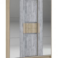 Шкаф-купе Эдем 1.5 (Дуб Крафт серый/Бетонный камень) двери ЛДСП вставка зеркало в Нижнем Тагиле - nizhniy-tagil.mebel24.online | фото