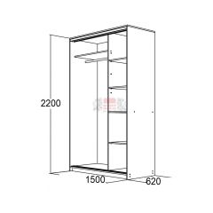 МИРАЖ 15.1 (620) Шкаф для платья и белья в Нижнем Тагиле - nizhniy-tagil.mebel24.online | фото 2