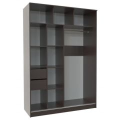 Шкаф-купе ПШ-2.9 1500 Фасад ВСТАВКА МДФ | СТЕКЛО (Венге/Стекло черное) в Нижнем Тагиле - nizhniy-tagil.mebel24.online | фото 2