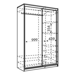 Шкаф-купе Рене 1500 вариант 1 (ЛДСП/ЛДСП) в Нижнем Тагиле - nizhniy-tagil.mebel24.online | фото 4
