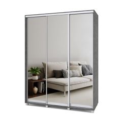 РОЛАНД Шкаф-купе с зеркалами Камень темный (450*1700) Р473 в Нижнем Тагиле - nizhniy-tagil.mebel24.online | фото