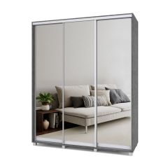 РОЛАНД Шкаф-купе с зеркалами Камень темный (450*1800) Р483 в Нижнем Тагиле - nizhniy-tagil.mebel24.online | фото