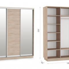 Шкаф-купе Тетрис 180/220 (ЗДЗ) Дуб сонома в Нижнем Тагиле - nizhniy-tagil.mebel24.online | фото