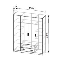Шкаф ШК 1 (Дуб Золотой) в Нижнем Тагиле - nizhniy-tagil.mebel24.online | фото 2