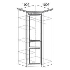 Шкаф угловой №183 "Лючия" Фасад глухой (Угол 1007*1007) Дуб оксфорд в Нижнем Тагиле - nizhniy-tagil.mebel24.online | фото 2