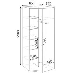 Угловой шкаф Глэдис М21 (ЯШС/Белый) в Нижнем Тагиле - nizhniy-tagil.mebel24.online | фото 2