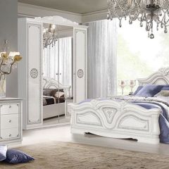 Спальня Грация (комплект 4 дв.) белый/серебро в Нижнем Тагиле - nizhniy-tagil.mebel24.online | фото