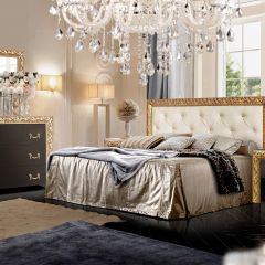 Спальный гарнитур Тиффани Premium черная/золото в Нижнем Тагиле - nizhniy-tagil.mebel24.online | фото 3