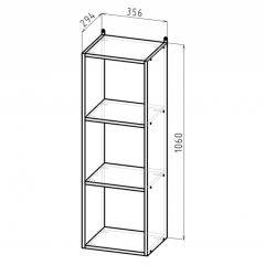 Стеллаж 3 секции (дуб сонома) в Нижнем Тагиле - nizhniy-tagil.mebel24.online | фото 2