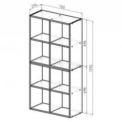 Стеллаж 8 секций (дуб сонома) в Нижнем Тагиле - nizhniy-tagil.mebel24.online | фото 2