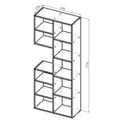 Стеллаж Элемент-2 (дуб сонома) в Нижнем Тагиле - nizhniy-tagil.mebel24.online | фото 5