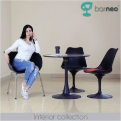 Стол Barneo T-3 Tulip style (RAL9017 черный, D100) в Нижнем Тагиле - nizhniy-tagil.mebel24.online | фото 2
