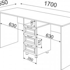 Стол двойной ОСТИН М13 (ЯШС) в Нижнем Тагиле - nizhniy-tagil.mebel24.online | фото 2