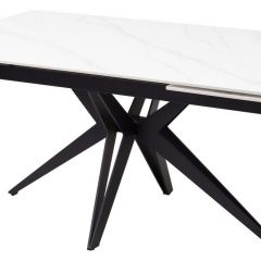 Стол FORIO 160 MATT WHITE MARBLE SOLID CERAMIC / BLACK, ®DISAUR в Нижнем Тагиле - nizhniy-tagil.mebel24.online | фото 1