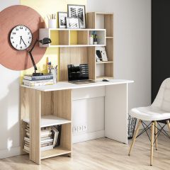 Стол компьютерный Олимп (дуб сонома/белый) в Нижнем Тагиле - nizhniy-tagil.mebel24.online | фото