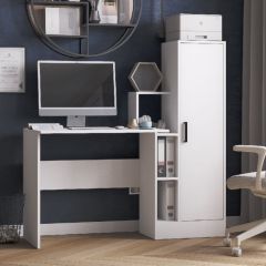 Стол компьютерный СКМ-2 ЛДСП Белый в Нижнем Тагиле - nizhniy-tagil.mebel24.online | фото