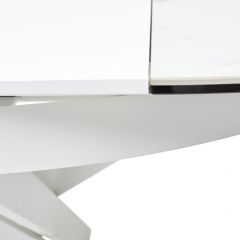 Стол TRENTO 120 HIGH GLOSS STATUARIO Белый мрамор глянцевый, керамика/ белый каркас, ®DISAUR в Нижнем Тагиле - nizhniy-tagil.mebel24.online | фото 9