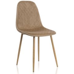 Стул на металлокаркасе на металлокаркасе Capri dark beige / wood в Нижнем Тагиле - nizhniy-tagil.mebel24.online | фото 1