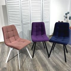 Стул CHILLI-Q SQUARE розовый #15, велюр / белый каркас, 4 шт./1 к, М-City в Нижнем Тагиле - nizhniy-tagil.mebel24.online | фото 5
