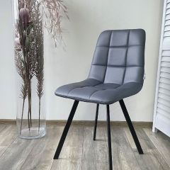 Стул CHILLI SQUARE HK017-09 серо-черничный, PU/ черный каркас М-City в Нижнем Тагиле - nizhniy-tagil.mebel24.online | фото 5